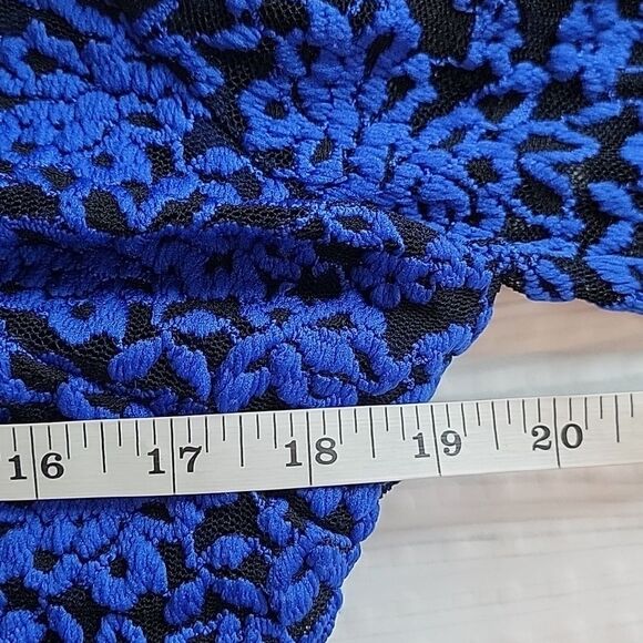 Cartise Elegant Blue Lace Overlay Midi Dress Womens Size 12 - Picture 9 of 10